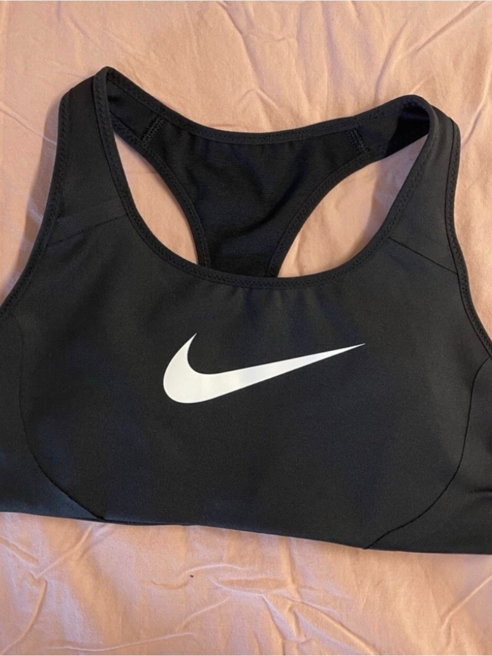 Nike Black Racerback Sports Bra with White Swoosh